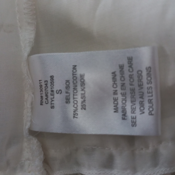 Anthropologie White Silky Embroidered Tunic, S - Picture 10 of 12